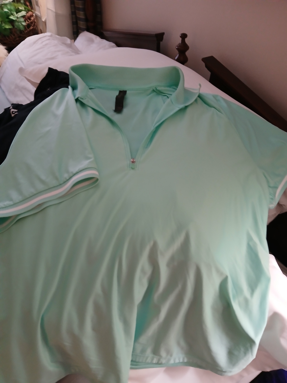 Mondetta Light Mint Green Short-Sleeve Polo with Zip Placket